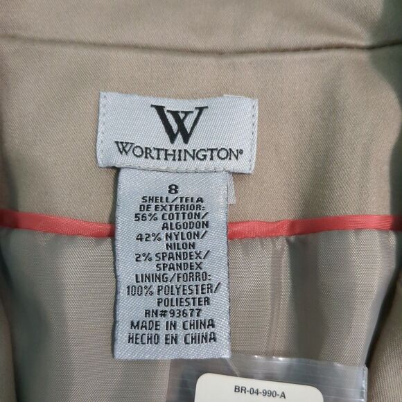 Worthington Brown Blazer/Jacket Single Button new with tags 8 office career work - Picture 6 of 6